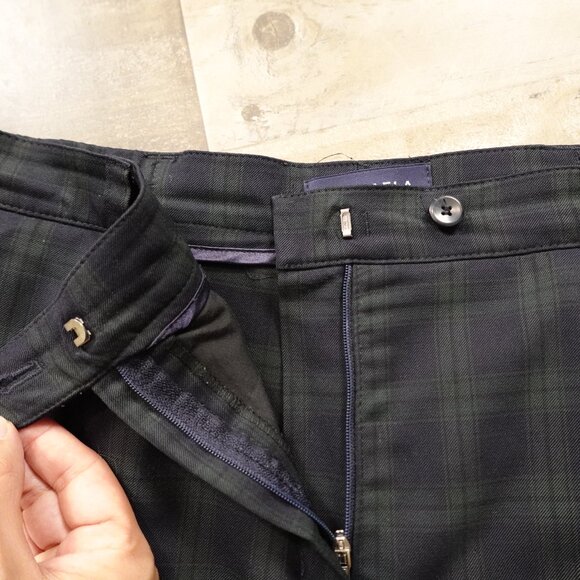 Raphaela by Brax Christiane W8 Pants Women’s 16 Short Blackwatch Plaid Wool - Picture 8 of 14